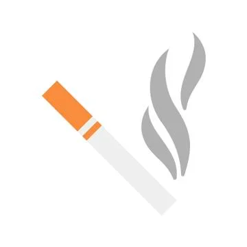 Smoking Cigarette on white background. EPS 10 in trendy flat style isolated. Stock Illustration