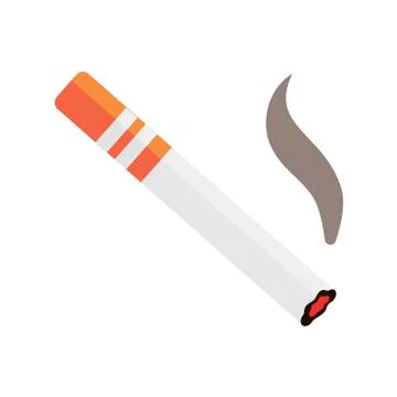 Smoking Cigarette on white background. EPS 10 in trendy flat style isolated. Stock Illustration