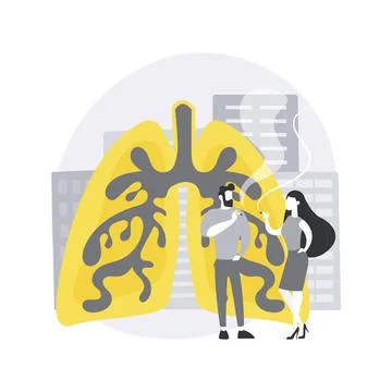 Smoking cigarettes abstract concept vector illustration. Stock Illustration