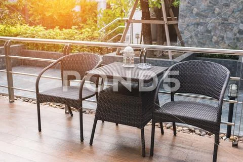 Smoking corner of black furniture set Stock Photos