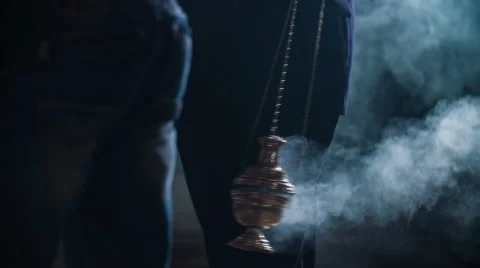 Smoking device for Catholic ritual Stock Footage 44628419