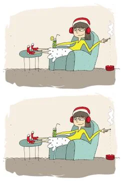 Smoking Differences Visual Game Stock Illustration