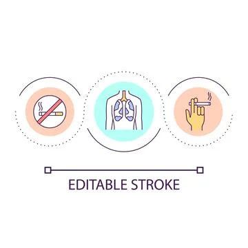 Smoking effect on lungs loop concept icon イラスト素材