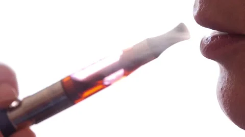 Smoking electronic cigarette Stock Footage 50828030