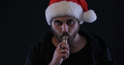 Smoking electronic cigarette Stock Footage 98252455