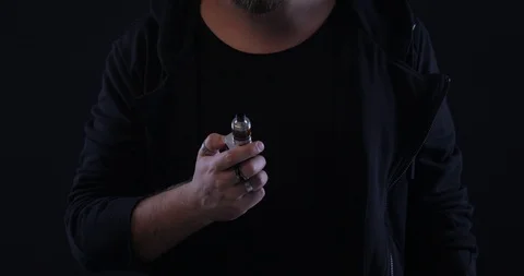 Smoking electronic cigarette Stock Footage 98252471