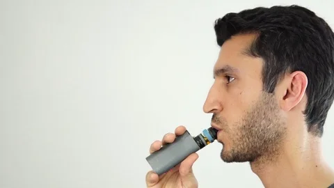 Smoking electronic cigarette Stock Footage 108492404