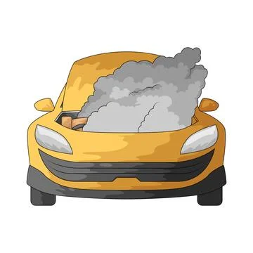 Smoking engine illustration Stock Illustration