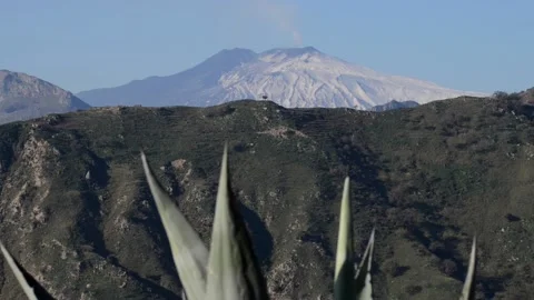 The smoking Etna volcano Stock Footage 149412581
