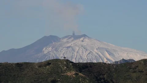 The smoking Etna volcano Stock Footage 149412972