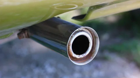 Smoking exhaust pipe Stock Footage 32257565