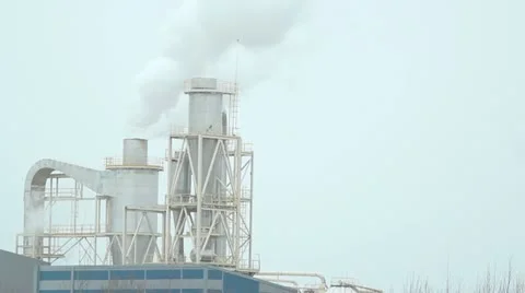 Smoking factory chimney Stock Footage 10860847