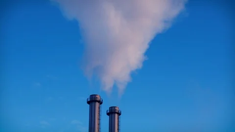 Smoking factory chimneys. Environmental problem of pollution. Stock Footage 105009943