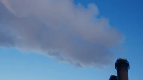 Smoking factory chimneys. Environmental problem of pollution. Stock Footage 105010059