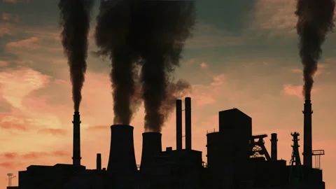 Smoking factory chimneys. Environmental problem of pollution of environment and 스톡 동영상 152634150