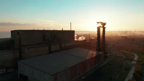 Smoking factory chimneys. Environmental problem of pollution of environment and 動画素材 167213642