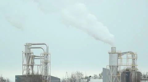 Smoking factory chimneys Stock Footage 10860861