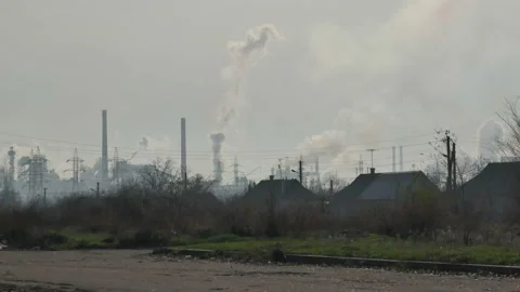 Smoking factory chimneys. Stock Footage 86536901