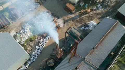 Smoking factory chimneys.Environmental problem of pollution of environment Stock Footage 282429715