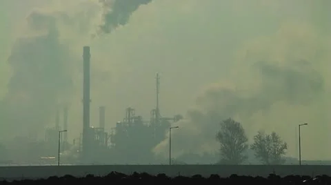 Smoking factory Stock Footage 8938416