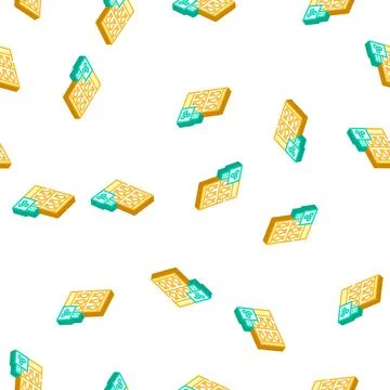 Smoking fish isometric icon seamless pattern Illustrazione stock