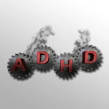 Smoking gears ADHD Stock Illustration