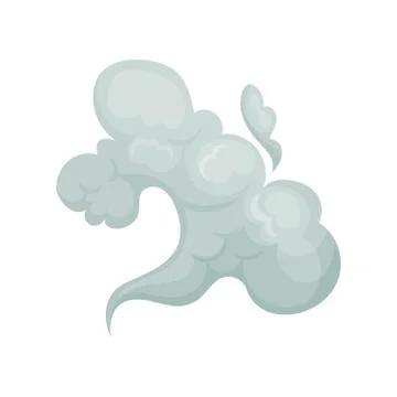 Smoking gray fog cloud vector Illustration on a white background イラスト素材