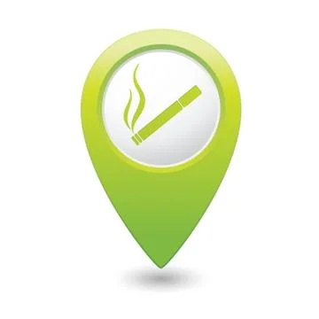 Smoking GREEN map pointer Stock Illustration