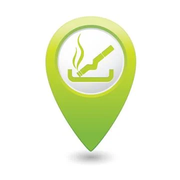 Smoking GREEN map pointer Stock Illustration