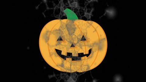Smoking halloween pumpkin Video stock 158747219