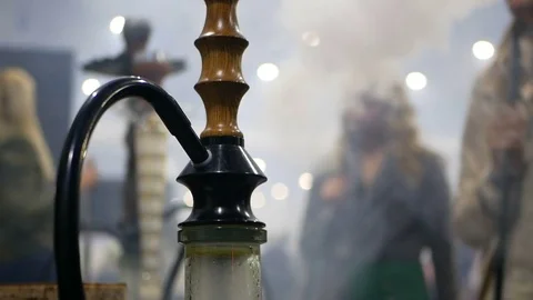 Smoking hooka people Stock Footage