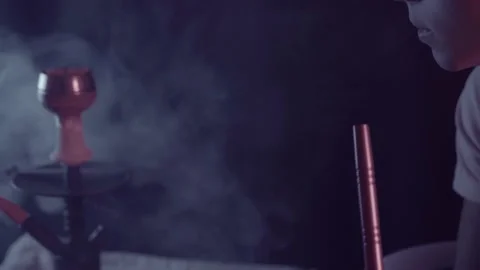 Smoking hookah 4k 스톡 동영상 222521833