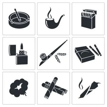Smoking icon collection Stock Illustration