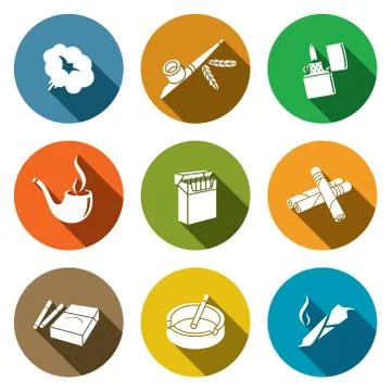 Smoking icon set Stock Illustration
