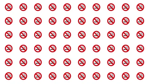 Smoking icons appear with a bouncing animation, with no symbol overlay Stock Footage 279520573