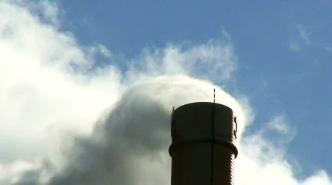 Smoking industrial chimney stack Stock Footage 626161