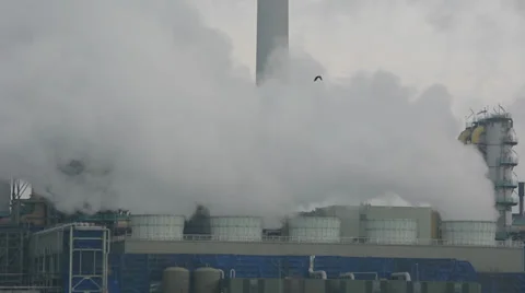 Smoking industrial facilities Stock Footage 34276317
