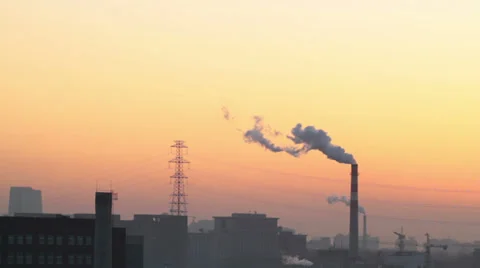 Smoking industry chimneys Stock Footage 32790663