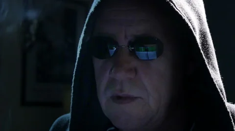Smoking internet hacker different mimic close 4k UHD 11629 Stock Footage 50388634