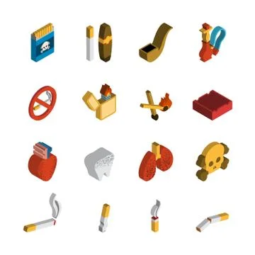 Smoking Isometric Icon Illustration