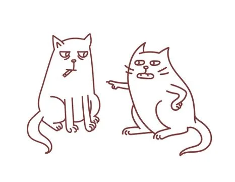Smoking issues concept as cats Stock Illustration