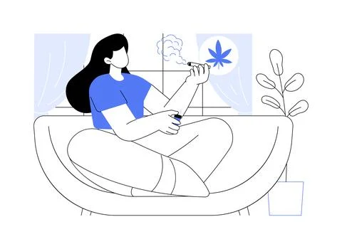 Smoking a joint isolated cartoon vector illustrations. Stockillustratie