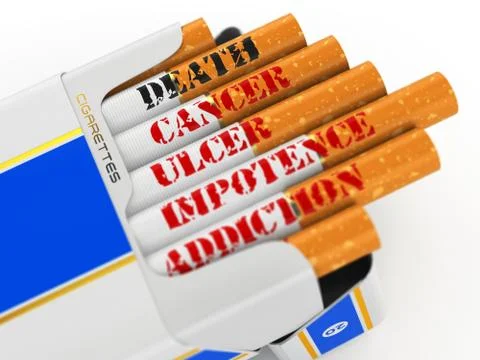 Smoking kills. cigarette pack with text cancer and death. Stock Illustration