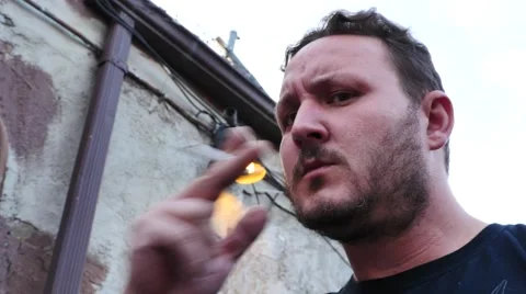 Smoking Man Stock Footage 48436085