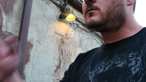 Smoking Man Stock Footage 48436146