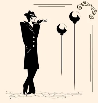 Smoking man Stock Illustration