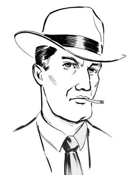 Smoking man Illustrazione stock