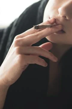 Smoking marijuana Stock Photos