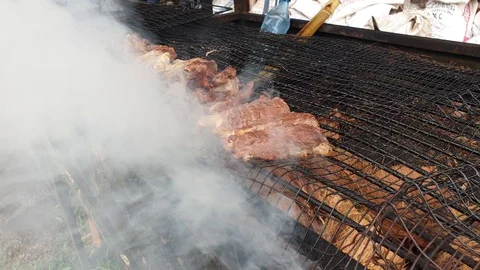Smoking the meats Stock Footage 115219230