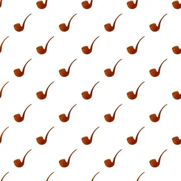 Smoking pipe accessory seamless pattern on white background Illustrazione stock